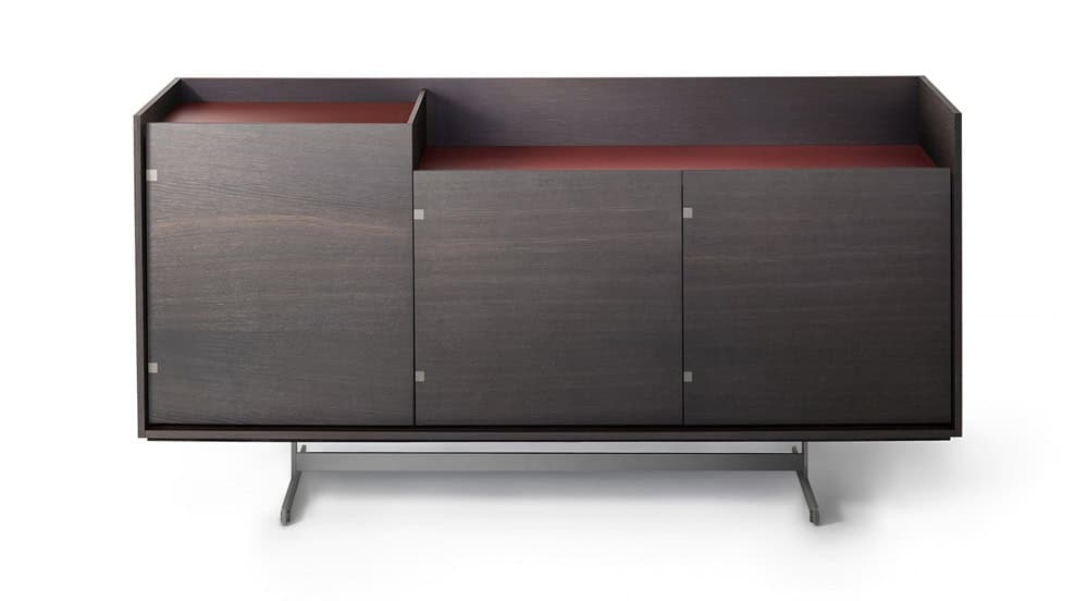 Elegantes dunkles Holzsideboard mit Stauraum.