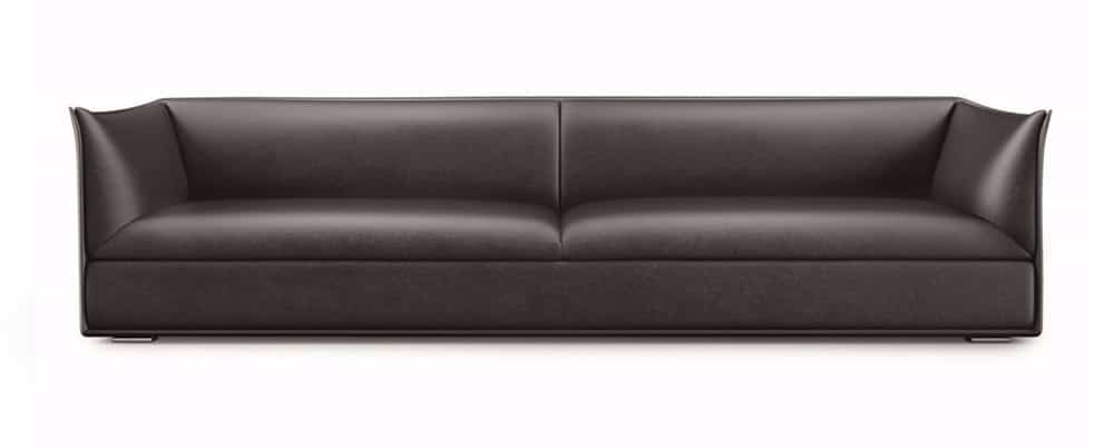 Eleganter schwarzer Ledersofa mit modernem Design für stilvolle Wohnzimmer.