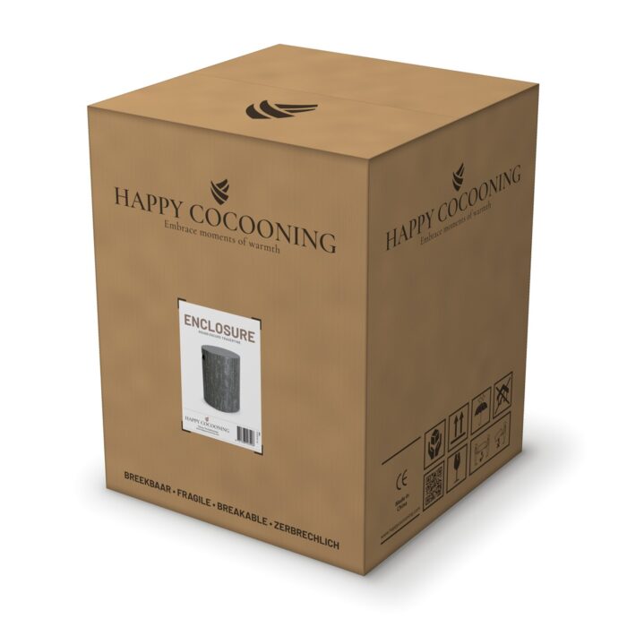 Happy Cocooning Enclosure Round Gasflaschen-Verkleidung in Travertin dunkel, Ansicht 2