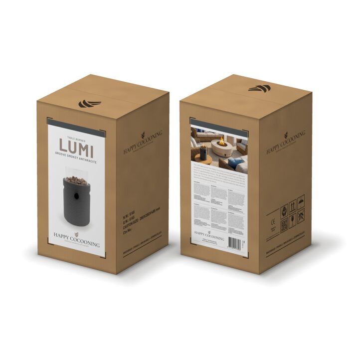 Happy Cocooning Lumi Groove Tischfeuer in Anthrazit, Ansicht 3