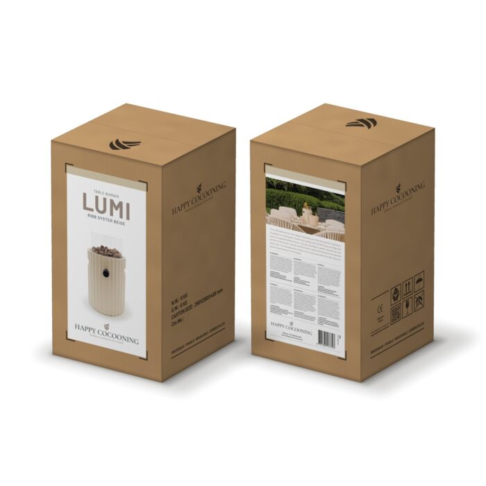 Happy Cocooning Lumi Rib Tischfeuer in Beige, Ansicht 3