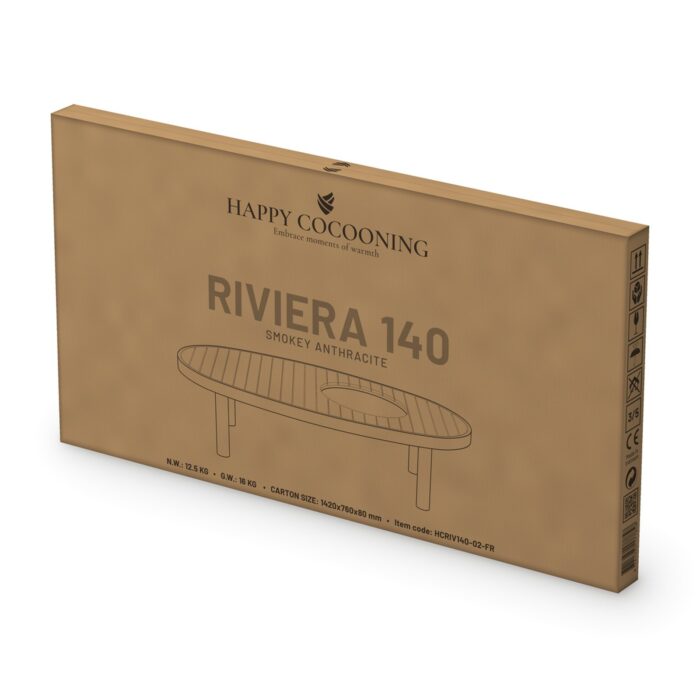 Happy Cocooning Riviera 140 Gas-Feuertisch in Anthrazit, Ansicht 2