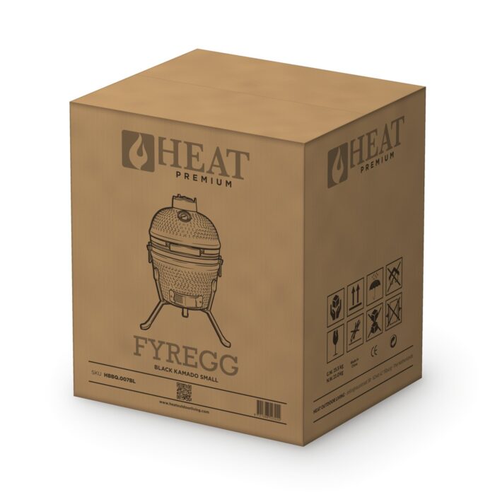 HEAT Fyregg 13 Kamado Keramikgrill in Schwarz, Ansicht 3