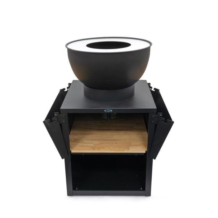 HEAT Kjok Outdoor-Küche mit Feuerschale in Schwarz, Ansicht 2