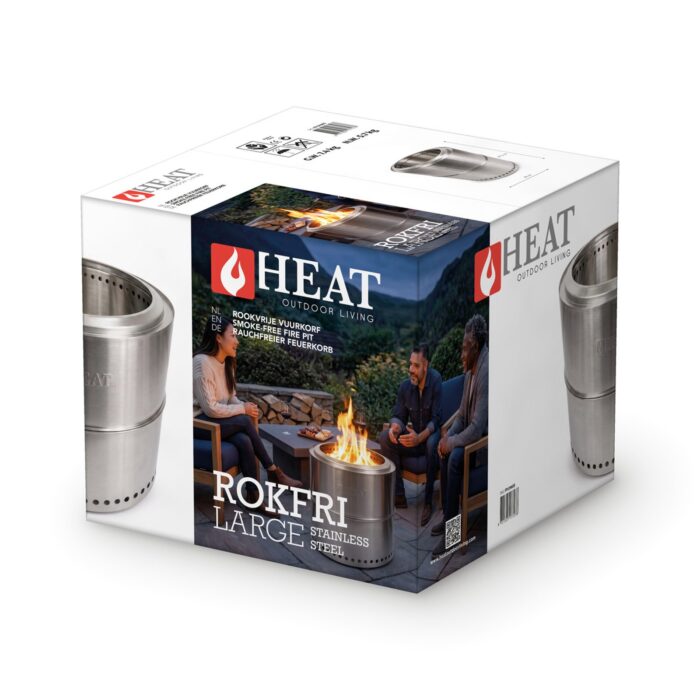HEAT Rokfri Large rauchfreie Feuerstelle in Edelstahl, Ansicht 2