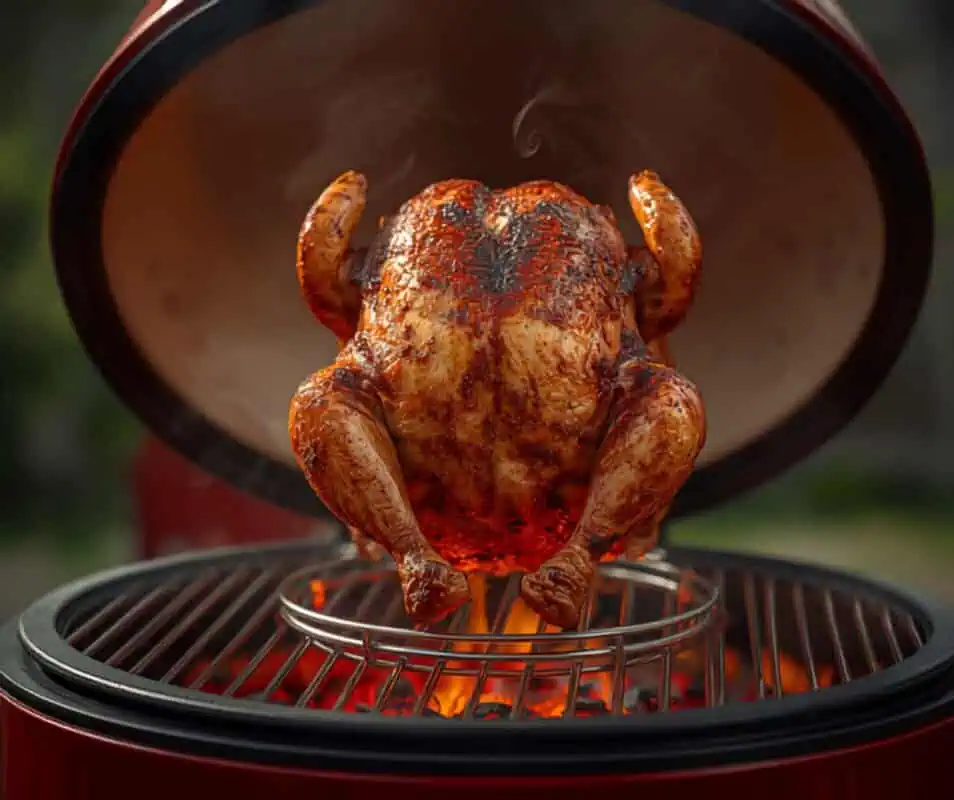 Bierdosenhähnchen (Beer Can Chicken) – knuspriges Hähnchen vom Kamado — Rezept vom Keramikgrill