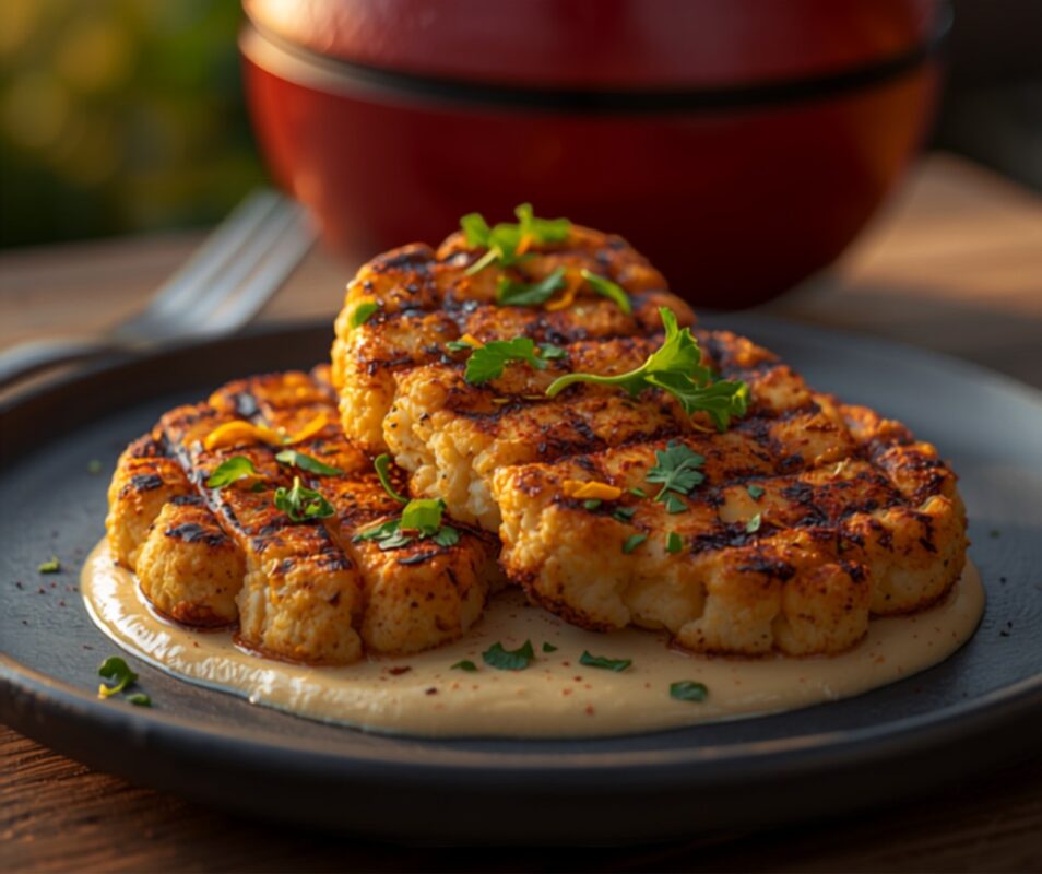 Blumenkohlsteaks mit BBQ-Rub – das Gemüse-Steak vom Keramikgrill — Rezept vom Keramikgrill