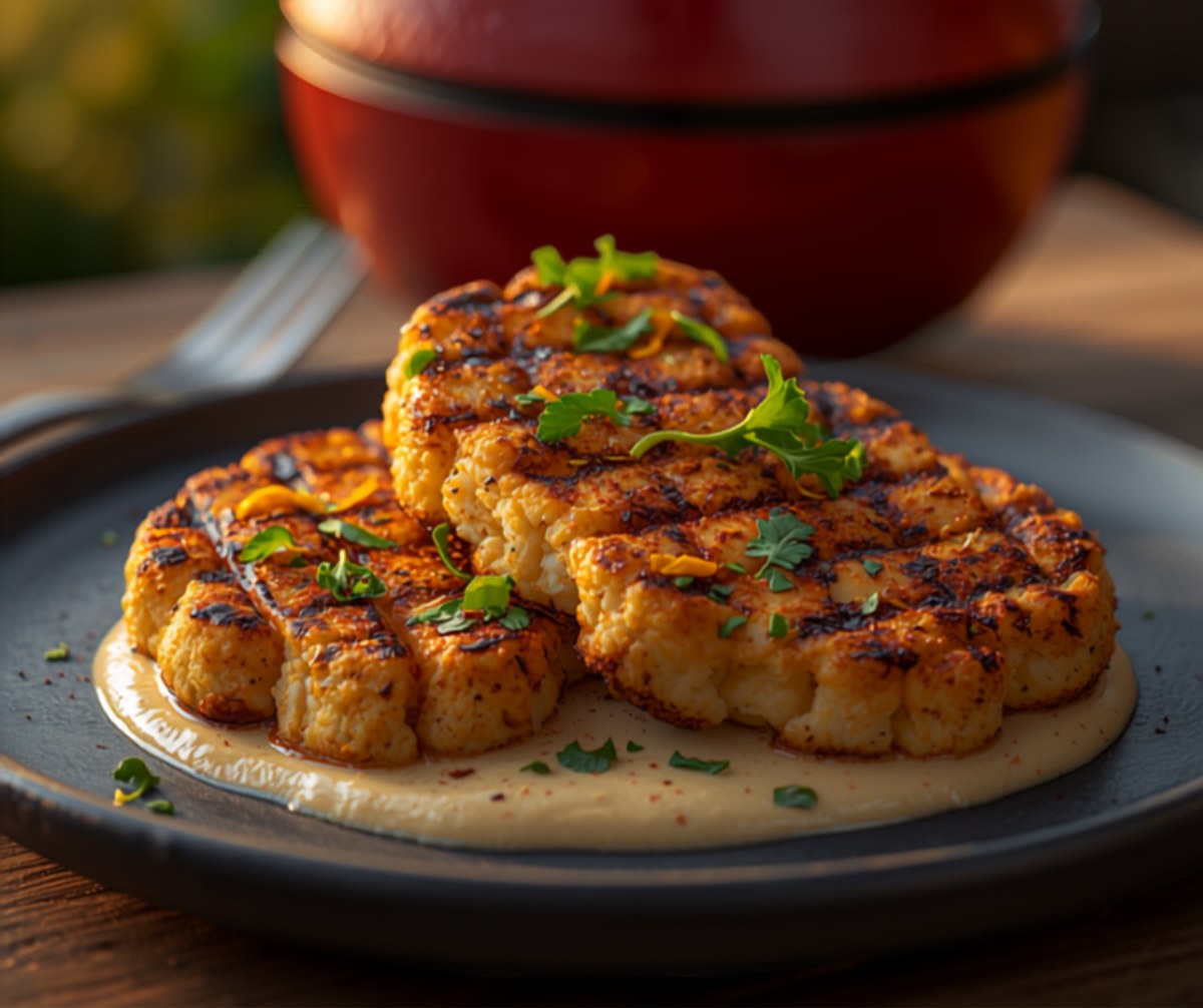 Blumenkohlsteaks mit BBQ-Rub – das Gemüse-Steak vom Keramikgrill — Rezept vom Keramikgrill