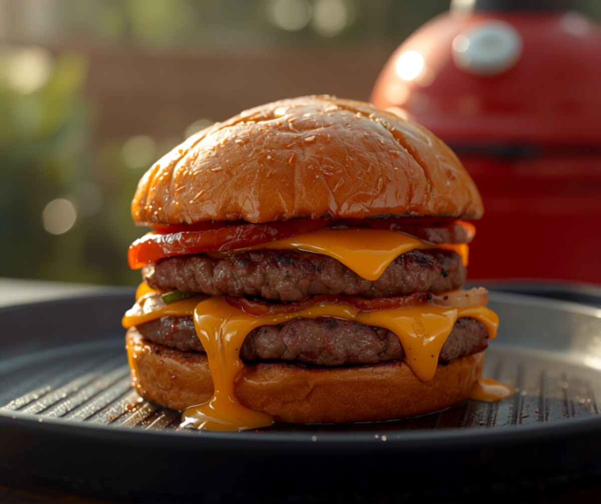 Smash Burger von der Plancha – maximale Röstkruste vom Keramikgrill — Rezept vom Keramikgrill
